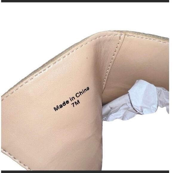 Suede Block Heel Ankle Booties – Size 7 | Soft Nude Tan Neutral Boots - Picture 13 of 17